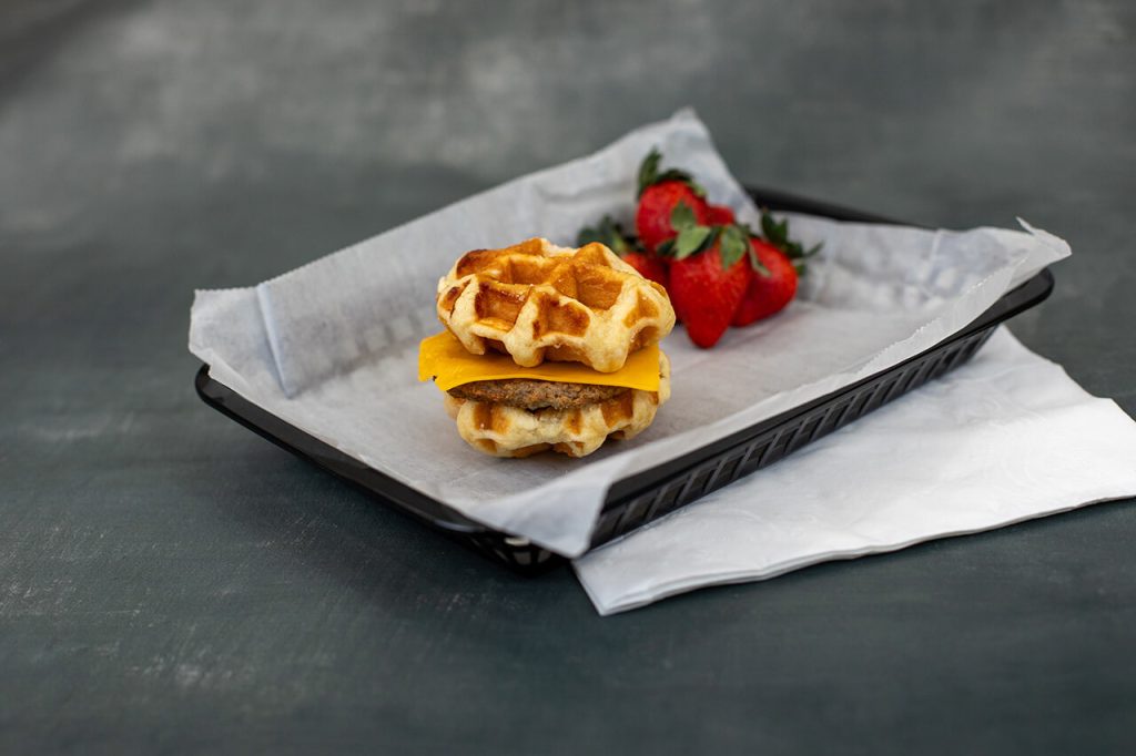 Turkey Sausage & Cheese Waffle Sandwich