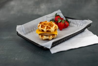 Turkey Sausage & Cheese Waffle Sandwich