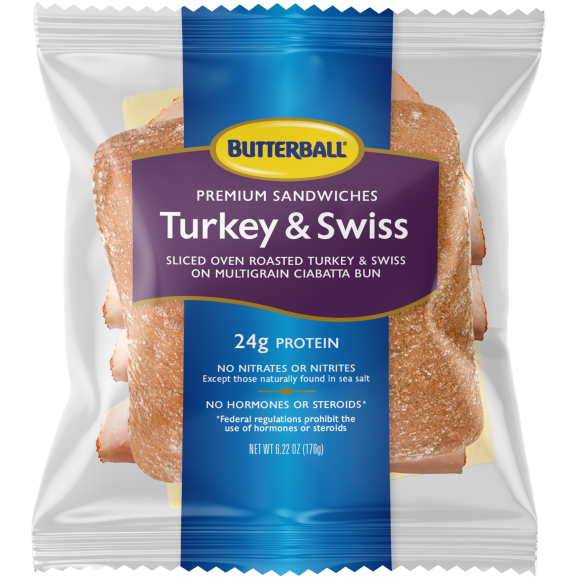 Roasted Turkey & Swiss Cheese on Multigrain Ciabatta