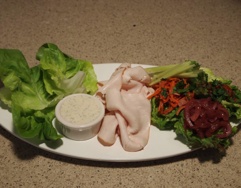 Sliced Turkey Lettuce Wrap