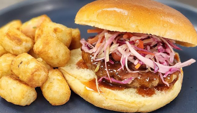 Sriracha Honey Turkey Burger with Asian Slaw